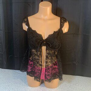 Victoria's Secret Dream Angels Wicked Unlined Lace Flyaway Bra Top Babydoll M